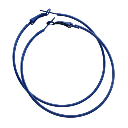 Stainless Steel 60mm Colored Hoop Earrings -Beaut Blue