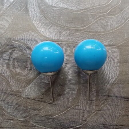 Sky Blue Ball Stud Earrings