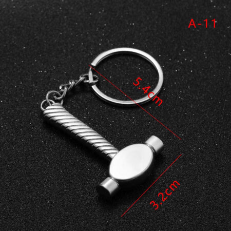 Original Workers Mate keychains - Silvertone Mallet Hammer Keychain