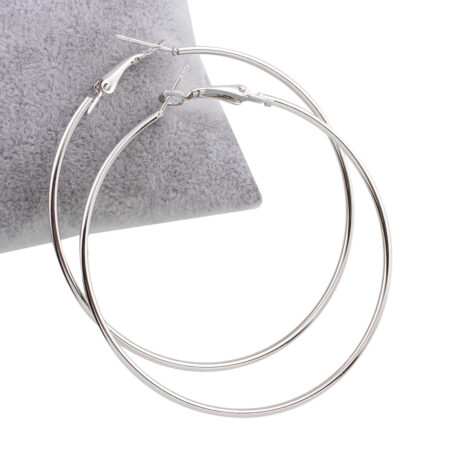 Stunning Stainless Steel Silver Hoops - 40mm Diameter