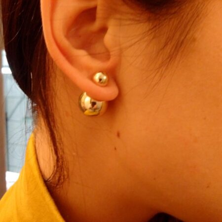Gold - Double Pearl Stud Earrings