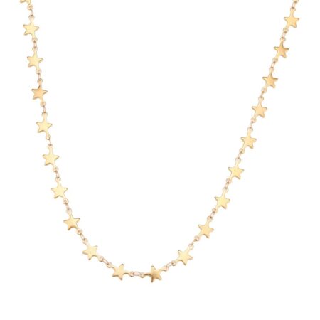 Stainless Steel Non-fading Multi Star Womens Necklace -Gold
