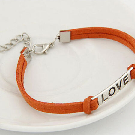 Love Handmade Rope Charm Bracelet - ORANGE