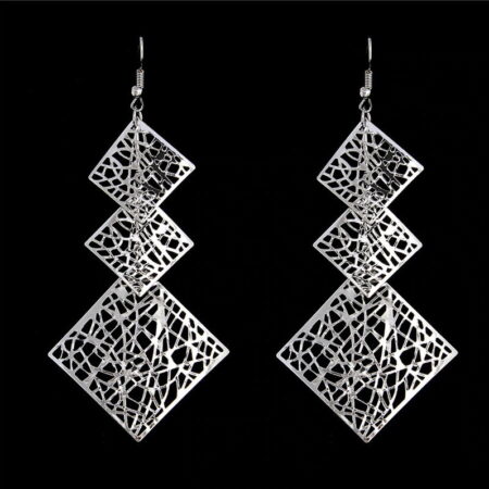 Delicate Bohemia Vintage Filigree Dangle Square Earrings
