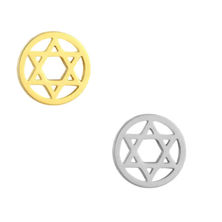 2 Pairs Small Star of David / Geometric Triangle Stud Earrings Silver | Gold