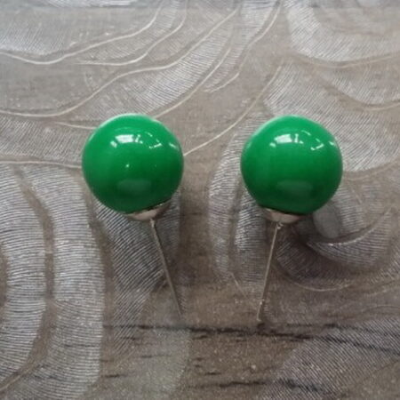 Emerald Green Ball Stud Earrings