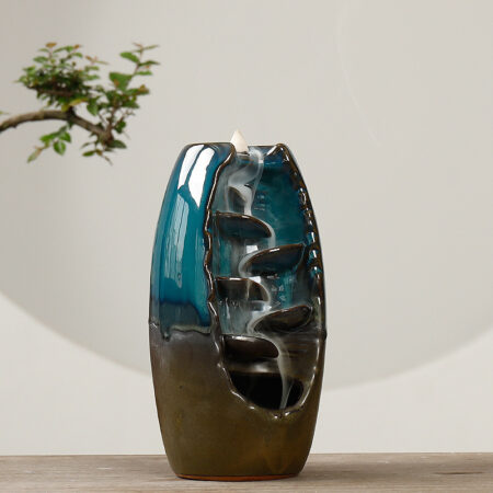Ceramic Waterfall Backflow Incense Burner - Size Large 20cm X 11cm