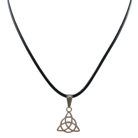 The Trinity knot Pendant Necklace Black Leather PU Cord Choker