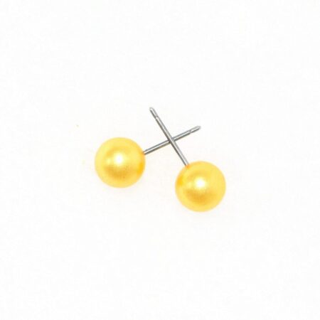 Golden Yellow Candy Colour Ball Stud Earrings