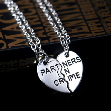 Silver Partners In Crime Twin Heart Necklace