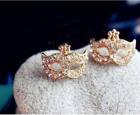 Masquerade mask stud earrings