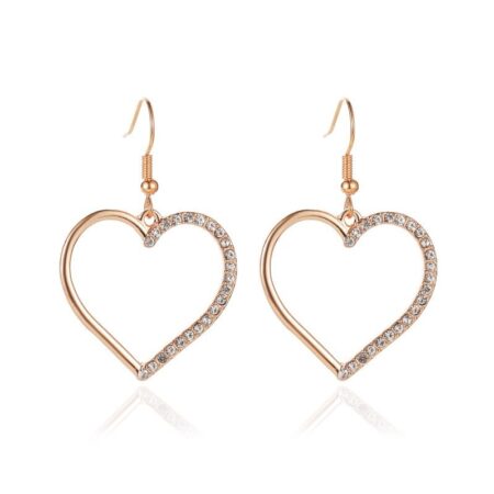Dangling Rhinestone Heart Earrings - Beautiful Earrings For A Special Someone