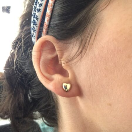 Small Gold Heart Stud Earrings