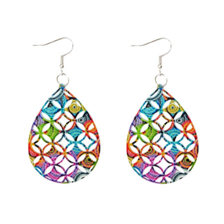 Dangling Colourful Hook Earrings - Approx 80mm Drop