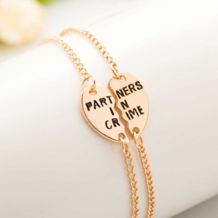 Gold Partners in Crime - Double Friendship bracelet (2 pieces)
