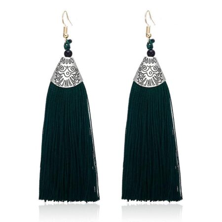 Vintage Fashion Bohemian Tassel Drop Hook Earrings with an Approx 80mm - Forrest