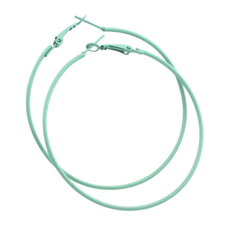 Stainless Steel 60mm Colored Hoop Earrings - Pea Body Green