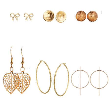 6 Pairs of Stunning Boho Gold Earrings