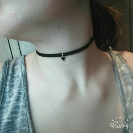 Gothic Short Choker Necklace - Black Triangle