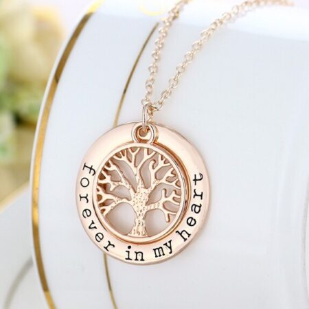 Stunning - GoldPlated Tree of life - Forever in my heart pendant necklace