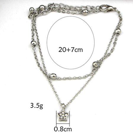Silvertone Tibetan Boho Heart Anklet / Bracelet