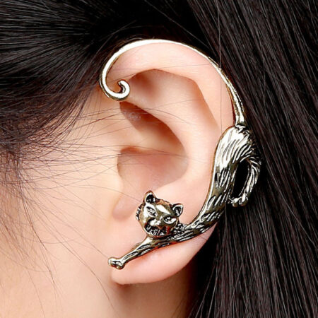 Metal Cat Stud Earring - Gold - 1 piece