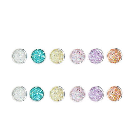 6 Pack of Stunning Boho Druzy Rhinestone Stud Earrings