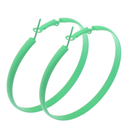 Classic Iron Big Fat Hoop Earrings - Approx 60mm Diameter - 4mm thick Groovy Gre