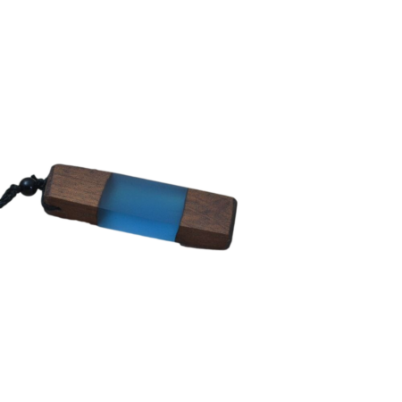 Natural Wood & Resin Colorful Pendant Necklace with Woven Rope Cord - Gigabryte