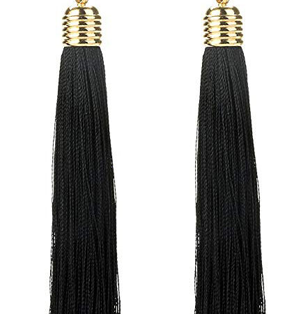 Vintage Fashion Bohemian Tassel Drop Stud Earrings with an Approx 90mm Drop