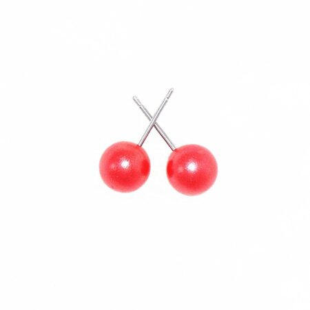Randy Red Candy Colour Ball Stud Earrings