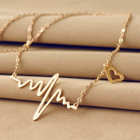 Gold Heartbeat LOVE Necklace