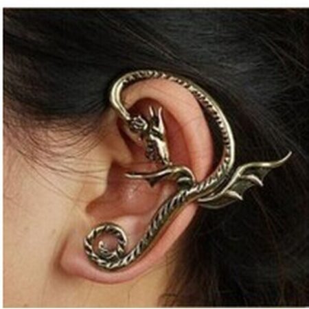 Punk / Retro Dragon Gold Ear Hook (pair)