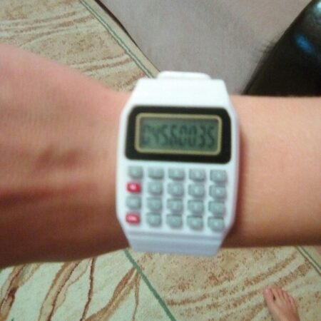 WHITE Silicon Calculator Digital Wrist Watch