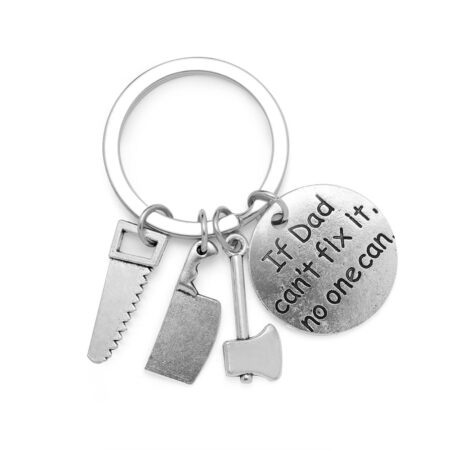Original Workers Mate keychains - Silvertone If Dad Can't Fix It No One Can Mult