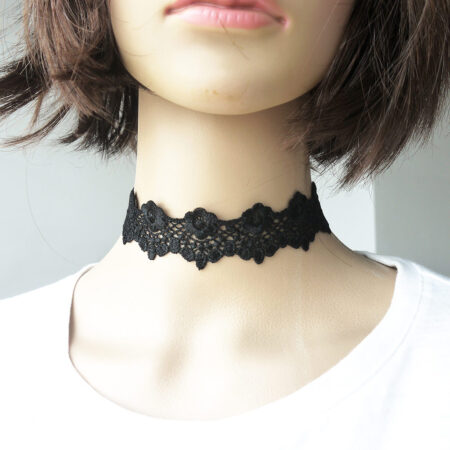 Dainty Black Lace Choker Necklace - Approx 40mm wide - 310mm long