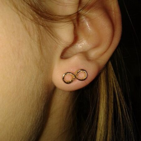 Lucky Number Eight / Infinity Symbol Gold stud earrings