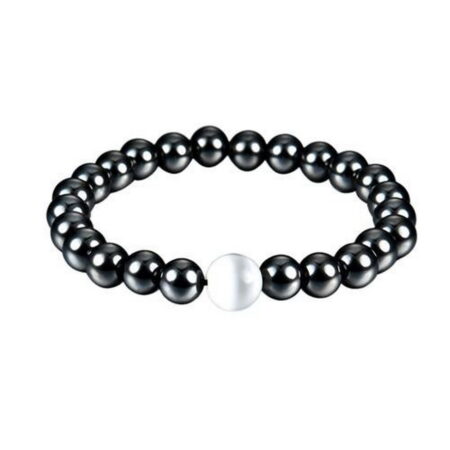 Magnetic Hematite Round Beads Stretch Bracelet For Men and Women