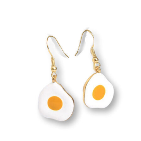 Poached Egg Dangle Hook Earrings - Statement Size Approx. 20mm drop
