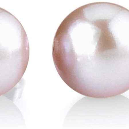 Cultured Pearl Stud Earrings with Stainless Steel Pin - Approx 7mm Pink tinge
