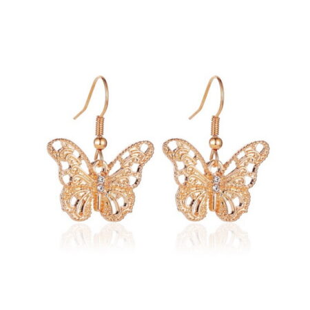 Dangling Rhinestone Butterfly Earrings - Earrings For A Special Someone