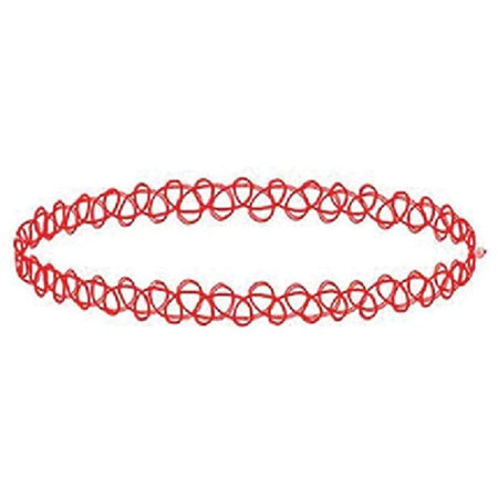 Classic Gothic / Punk Rocker Dainty Choker Tattoo Necklace - Lovers Red